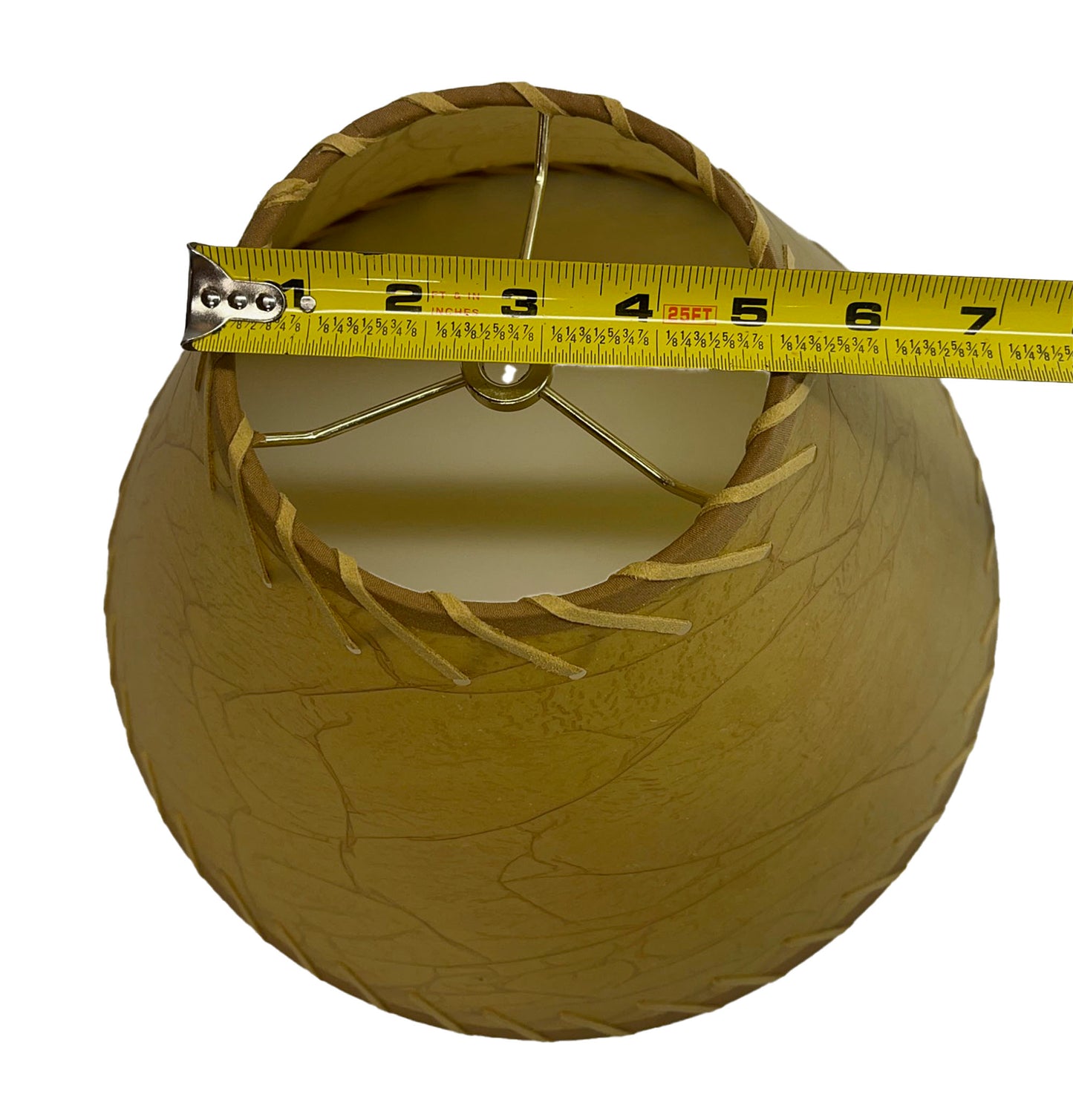 Rustic Oiled Kraft Crackled Lamp Shade with Suede Lacing - 14"