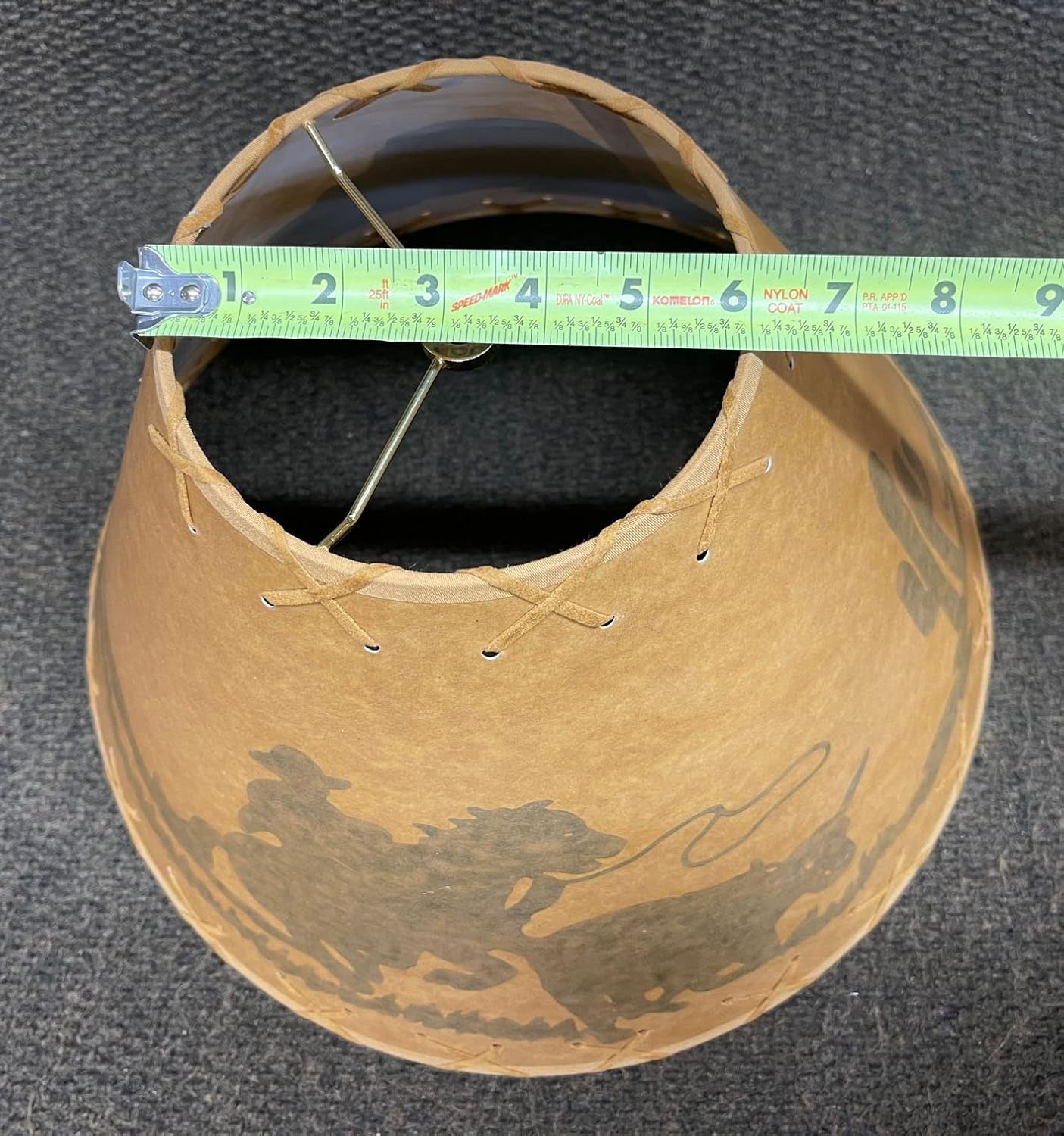 Rustic Oiled Kraft Lamp Shade with Cowboy Design - 16"