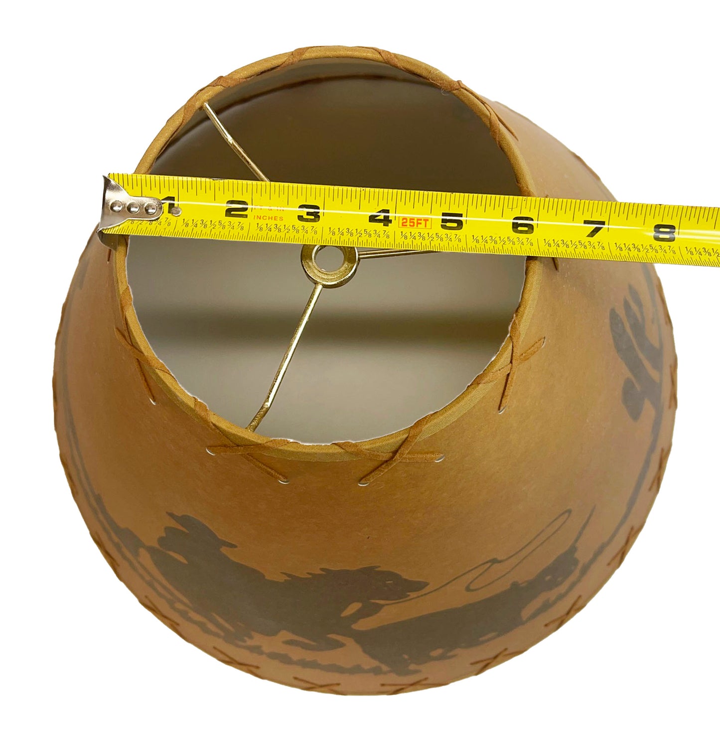 Rustic Oiled Kraft Lamp Shade with Cowboy Design - 18"