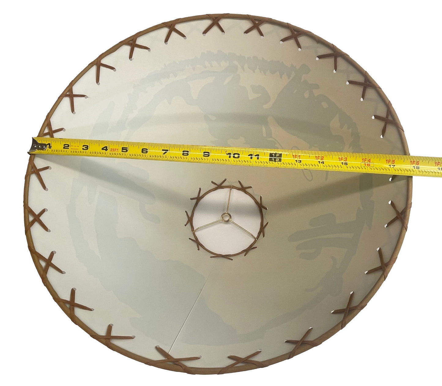 Rustic Oiled Kraft Lamp Shade with Cowboy Design - 18"