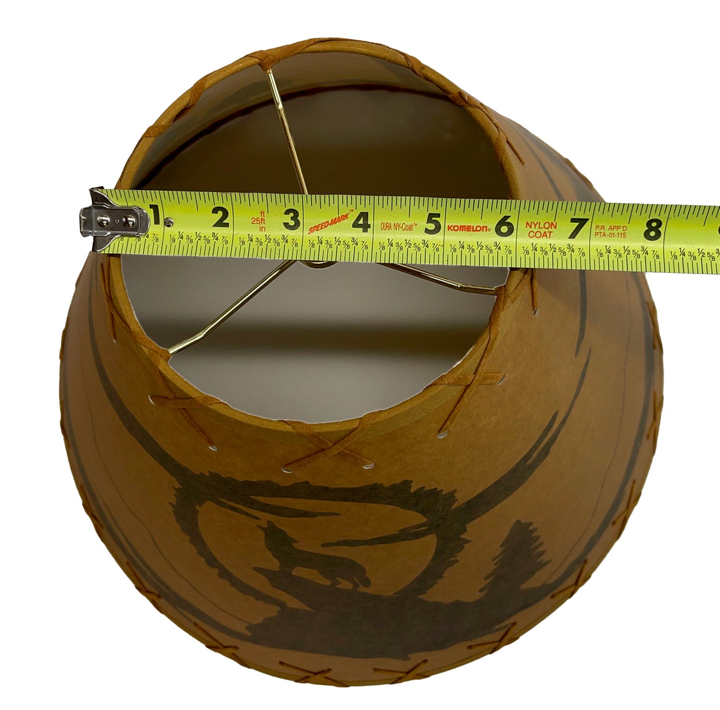 Rustic Oiled Kraft Lamp Shade with Coyote Design - 16"