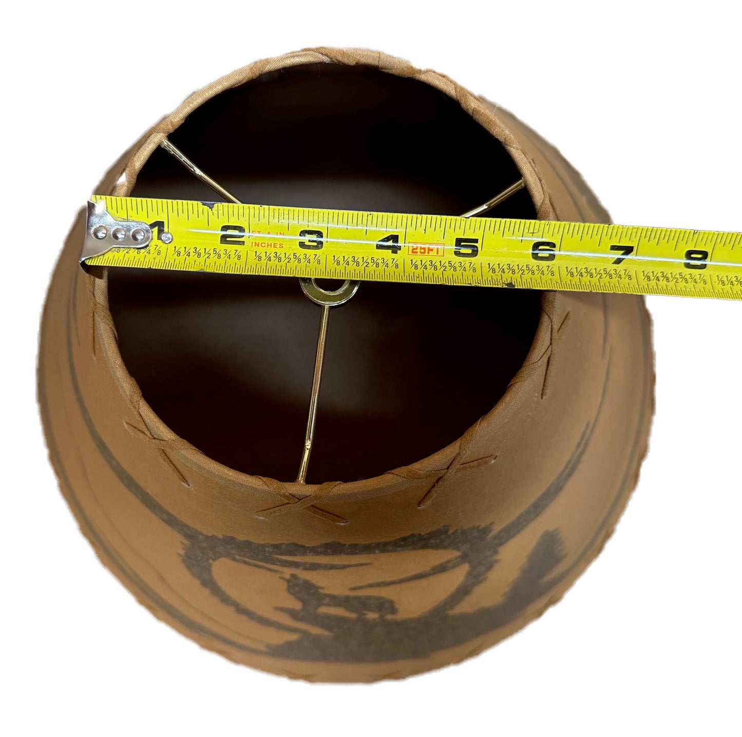 Rustic Oiled Kraft Lamp Shade with Coyote Design - 18"