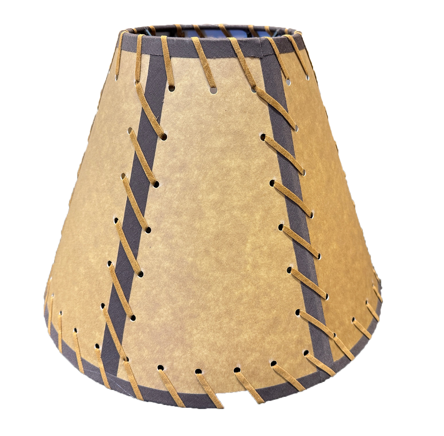 Rustic Double Laced Oiled Kraft Lamp Shade - 12"