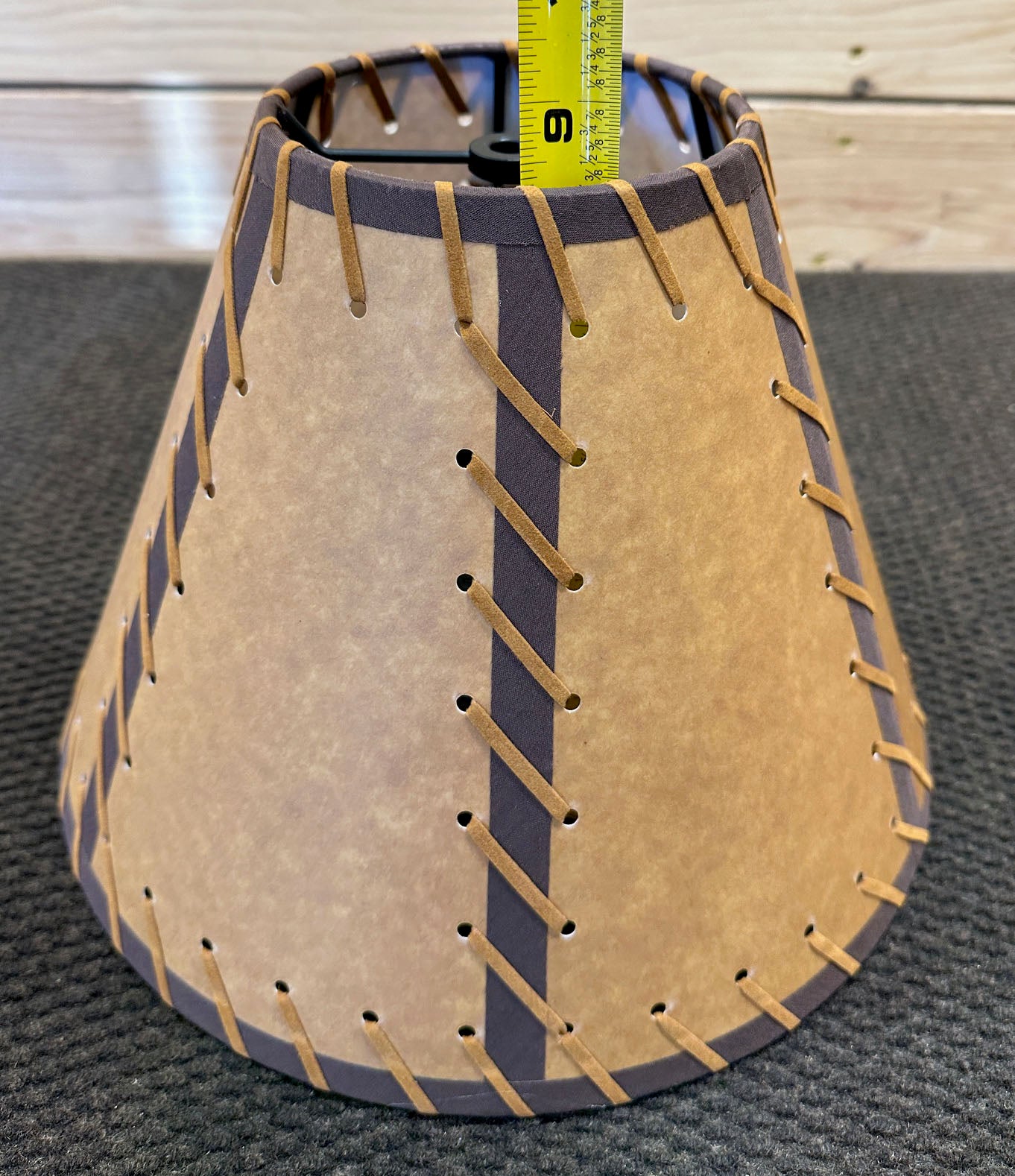 Rustic Double Laced Oiled Kraft Lamp Shade - 12"