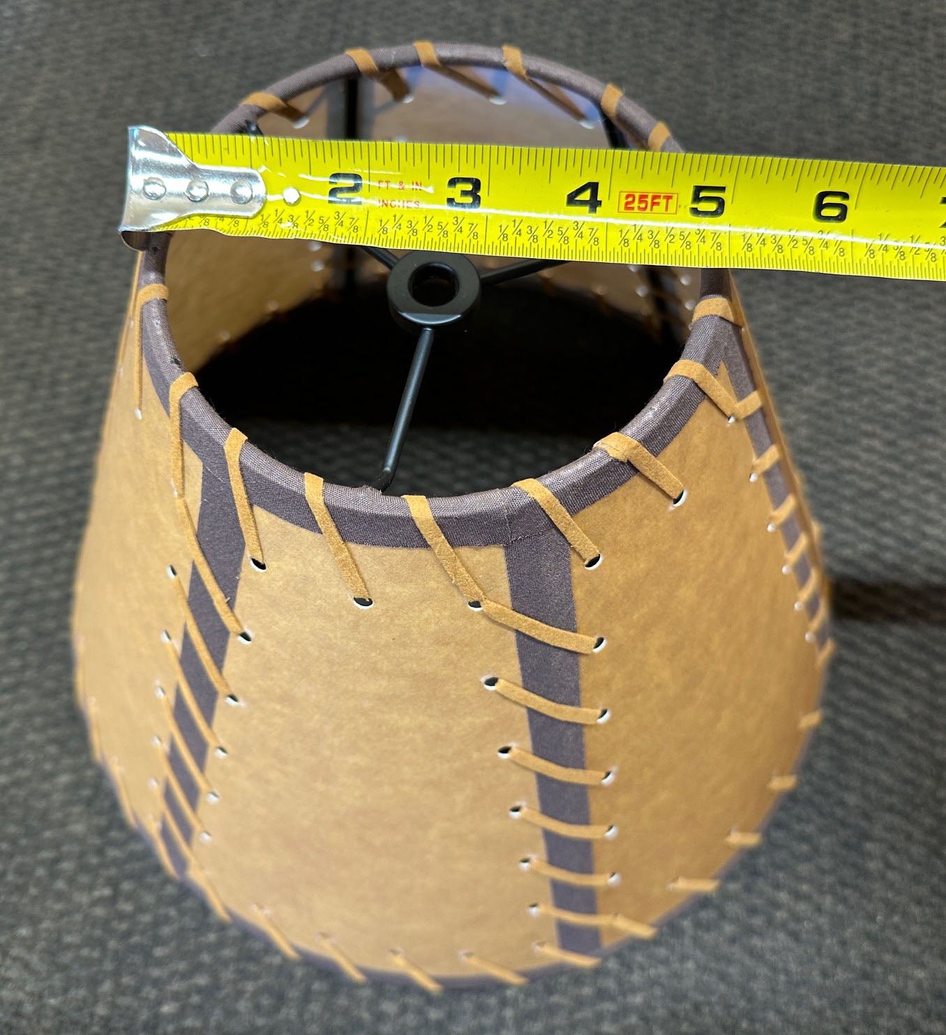 Rustic Double Laced Oiled Kraft Lamp Shade - 12"
