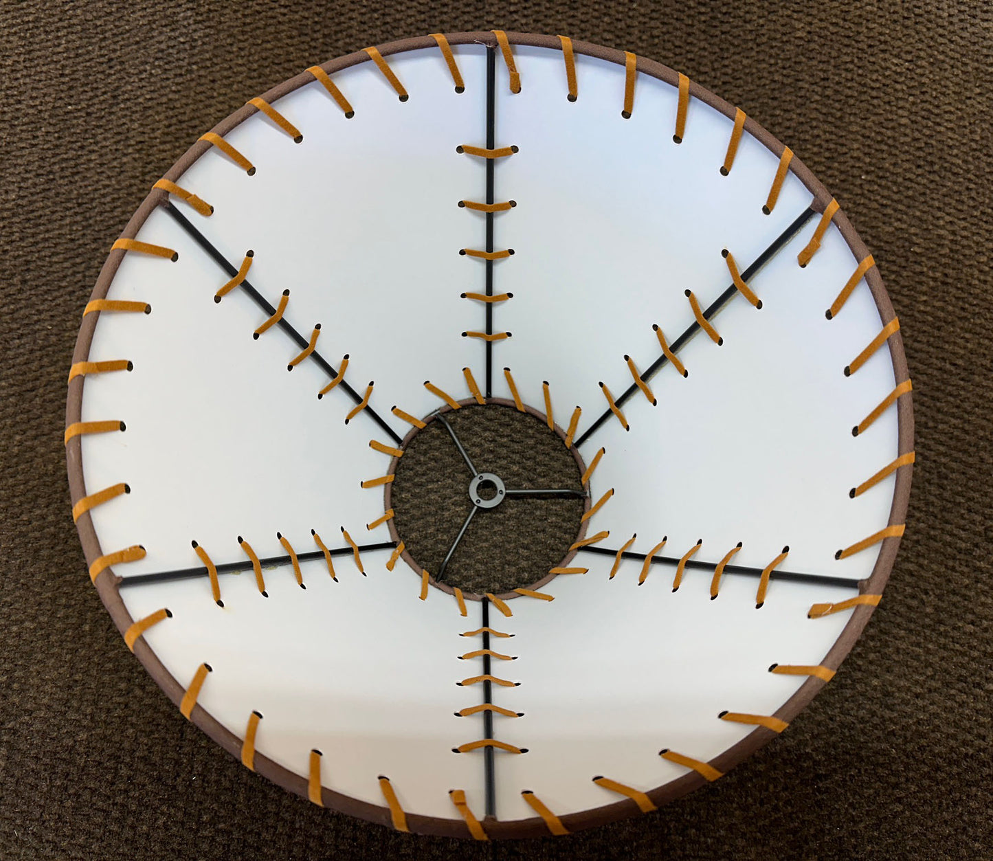 Rustic Double Laced Oiled Kraft Lamp Shade - 12"