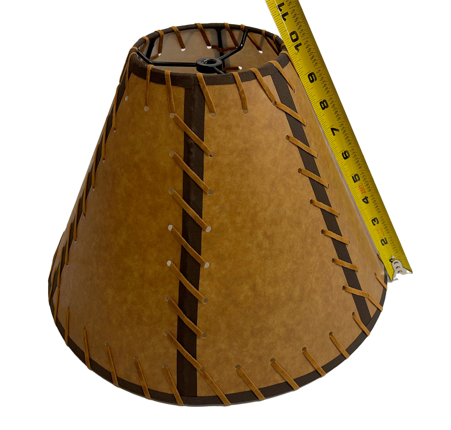 Rustic Double Laced Oiled Kraft Lamp Shade - 14"