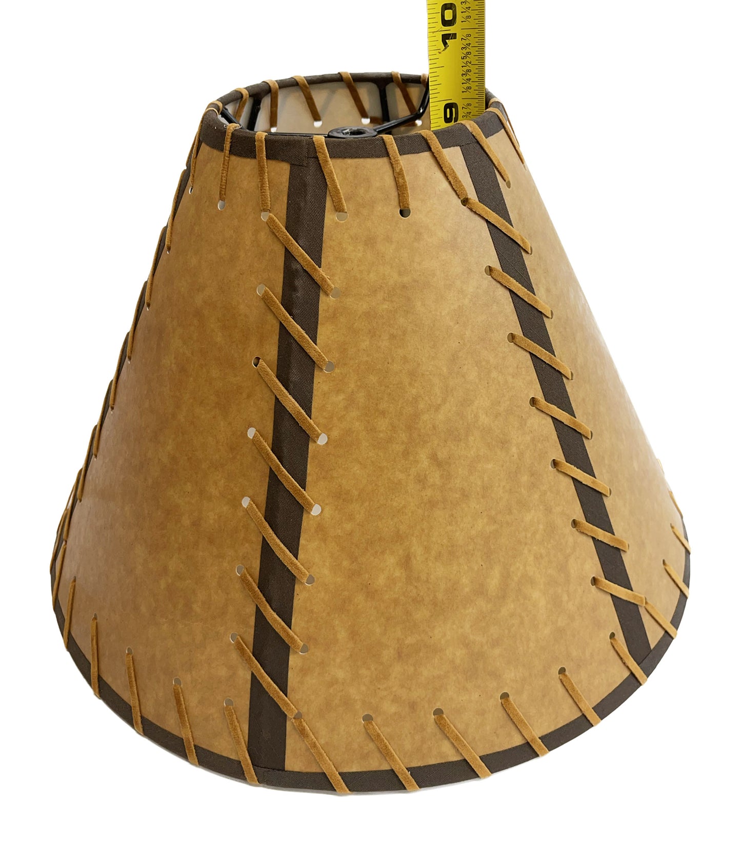 Rustic Double Laced Oiled Kraft Lamp Shade - 14"