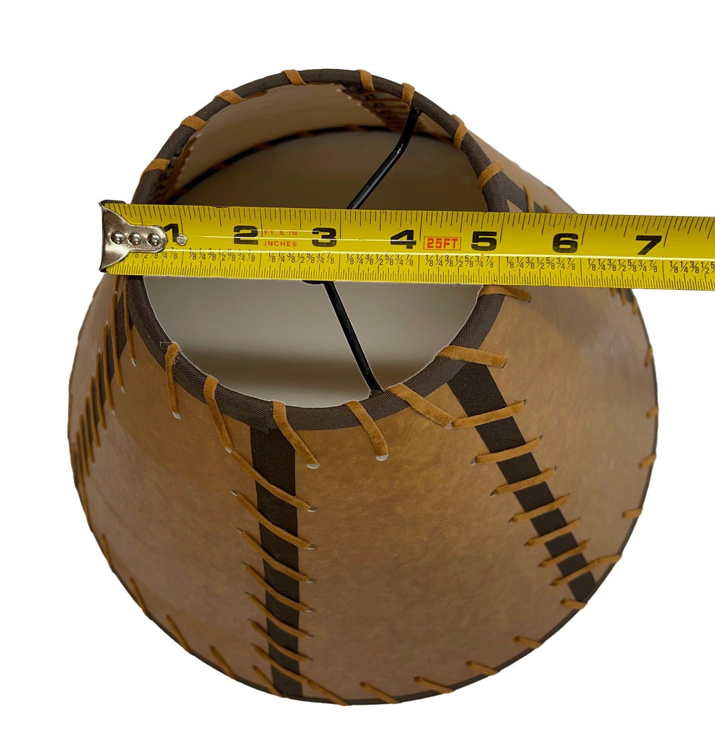 Rustic Double Laced Oiled Kraft Lamp Shade - 14"