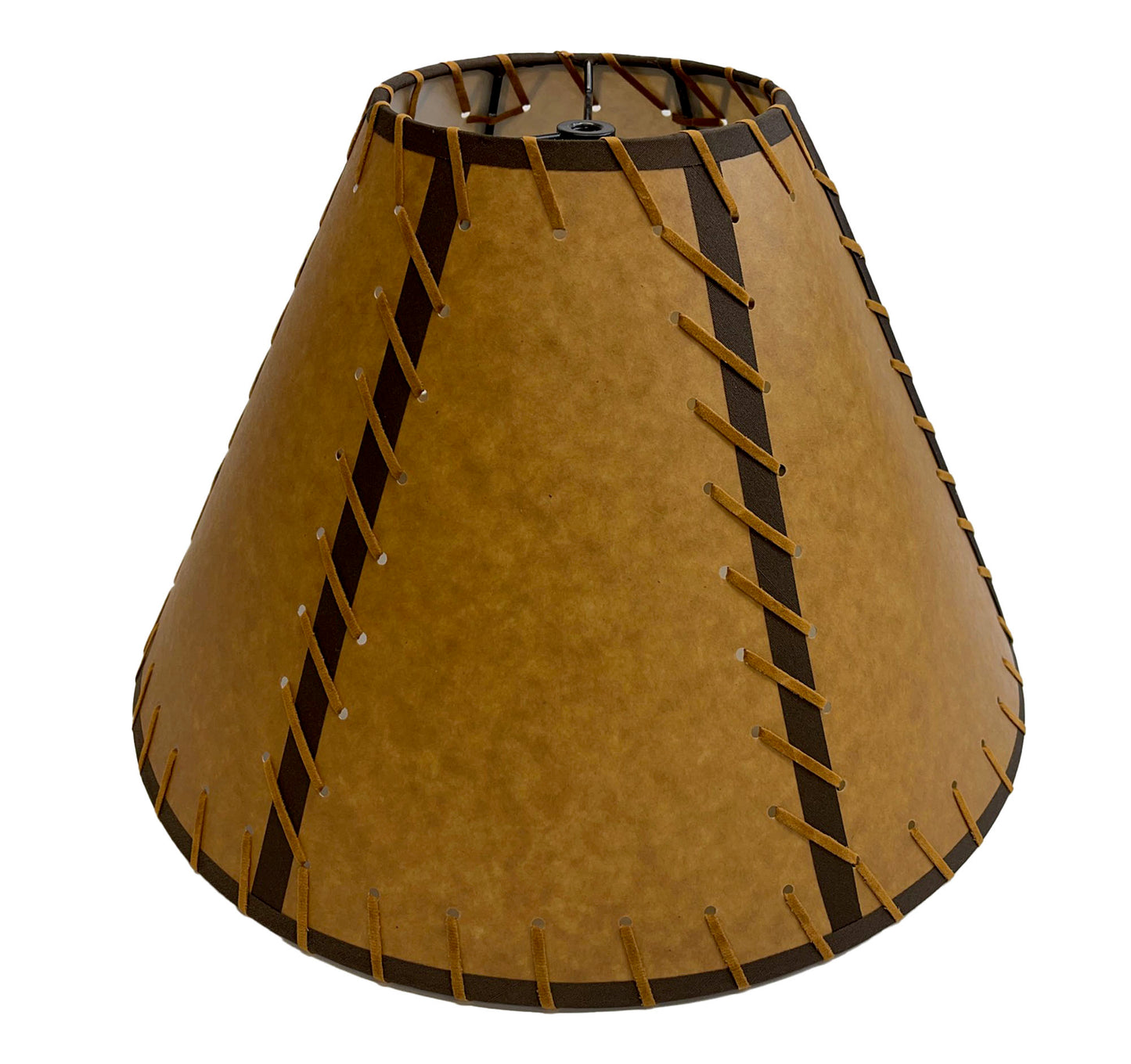 Rustic Double Laced Oiled Kraft Lamp Shade - 16"
