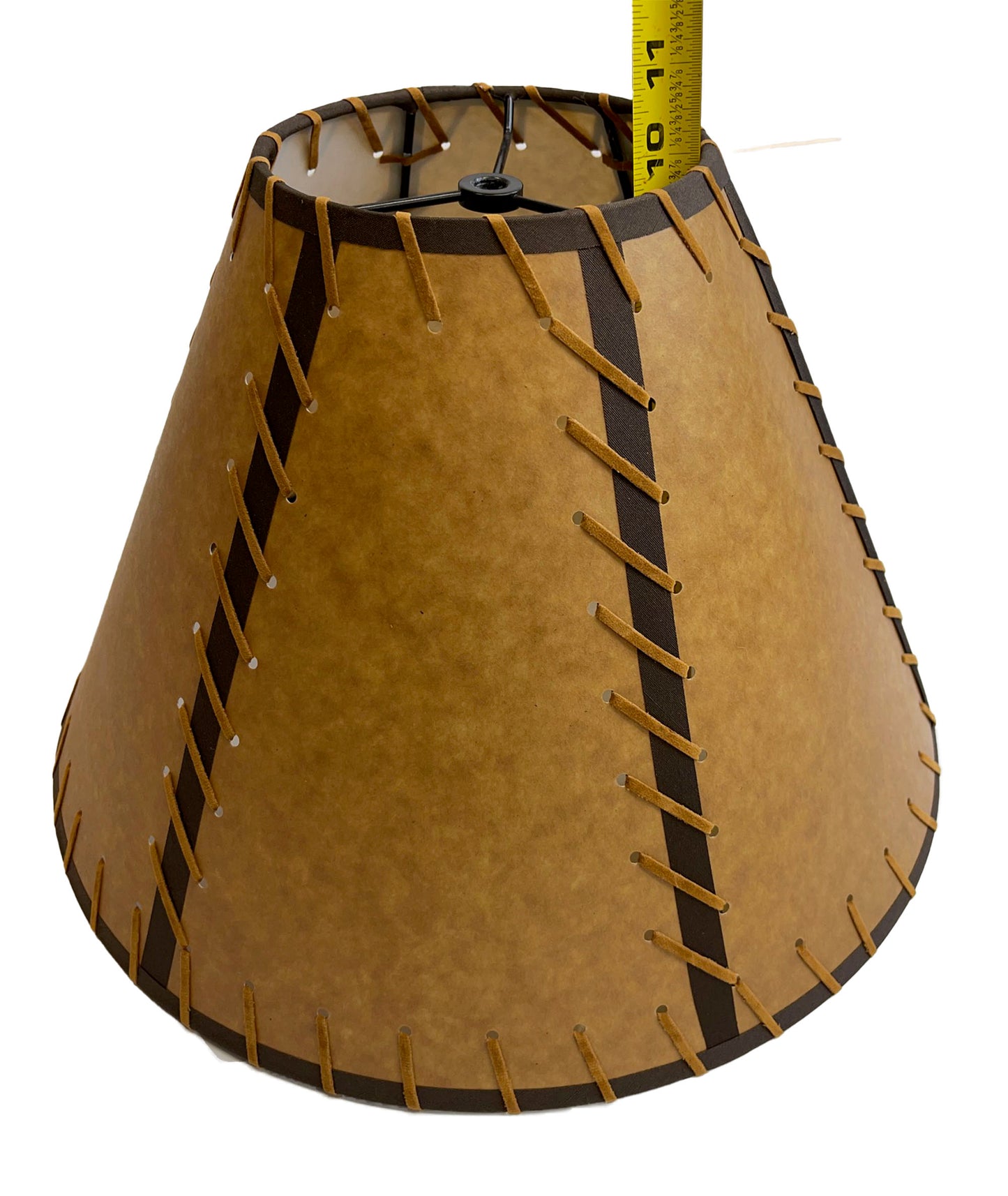 Rustic Double Laced Oiled Kraft Lamp Shade - 16"