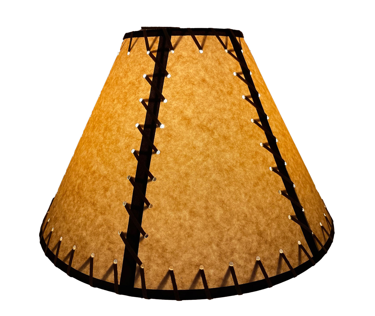 Rustic Double Laced Oiled Kraft Lamp Shade - 16"