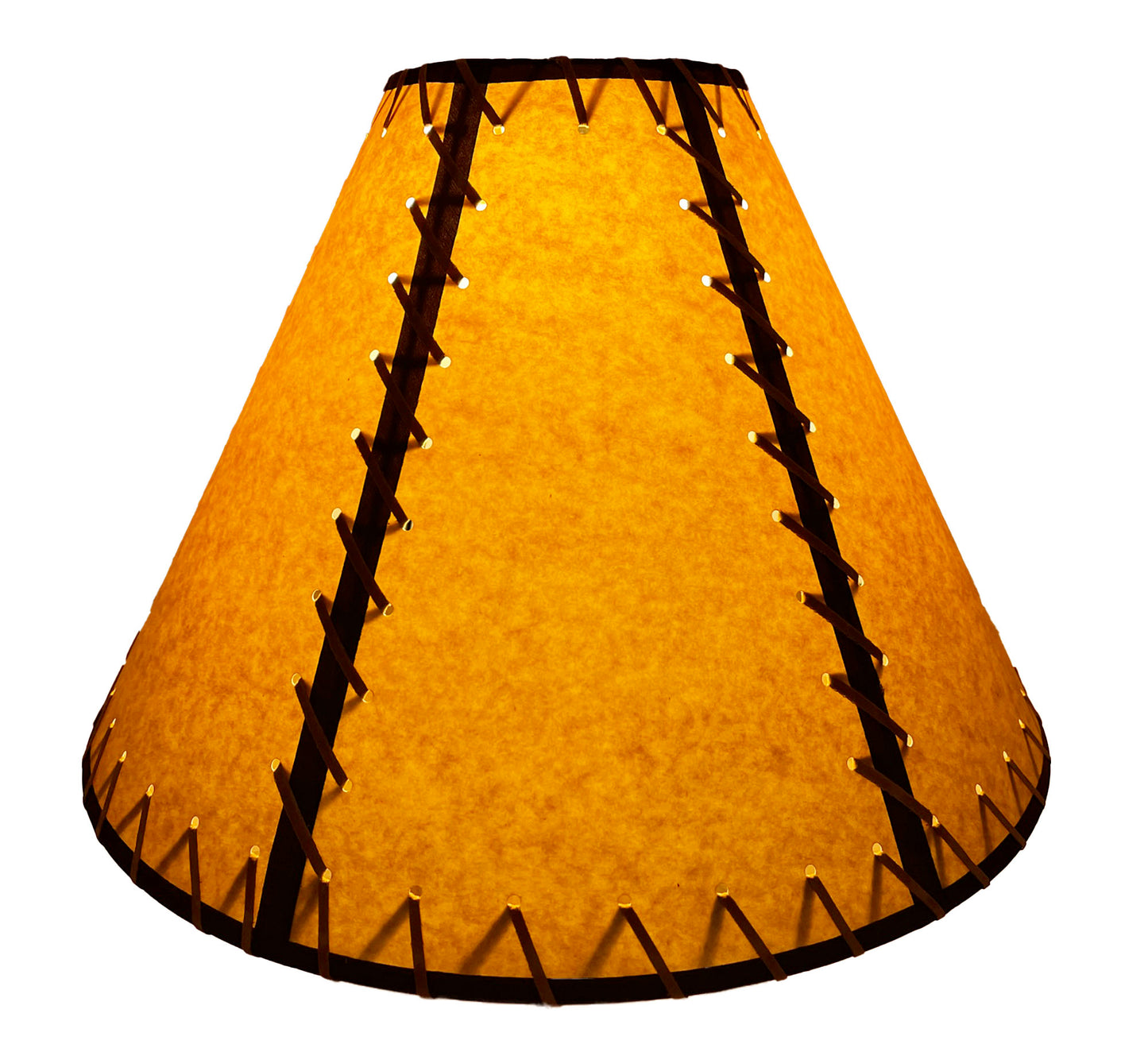 Rustic Double Laced Oiled Kraft Lamp Shade - 18"