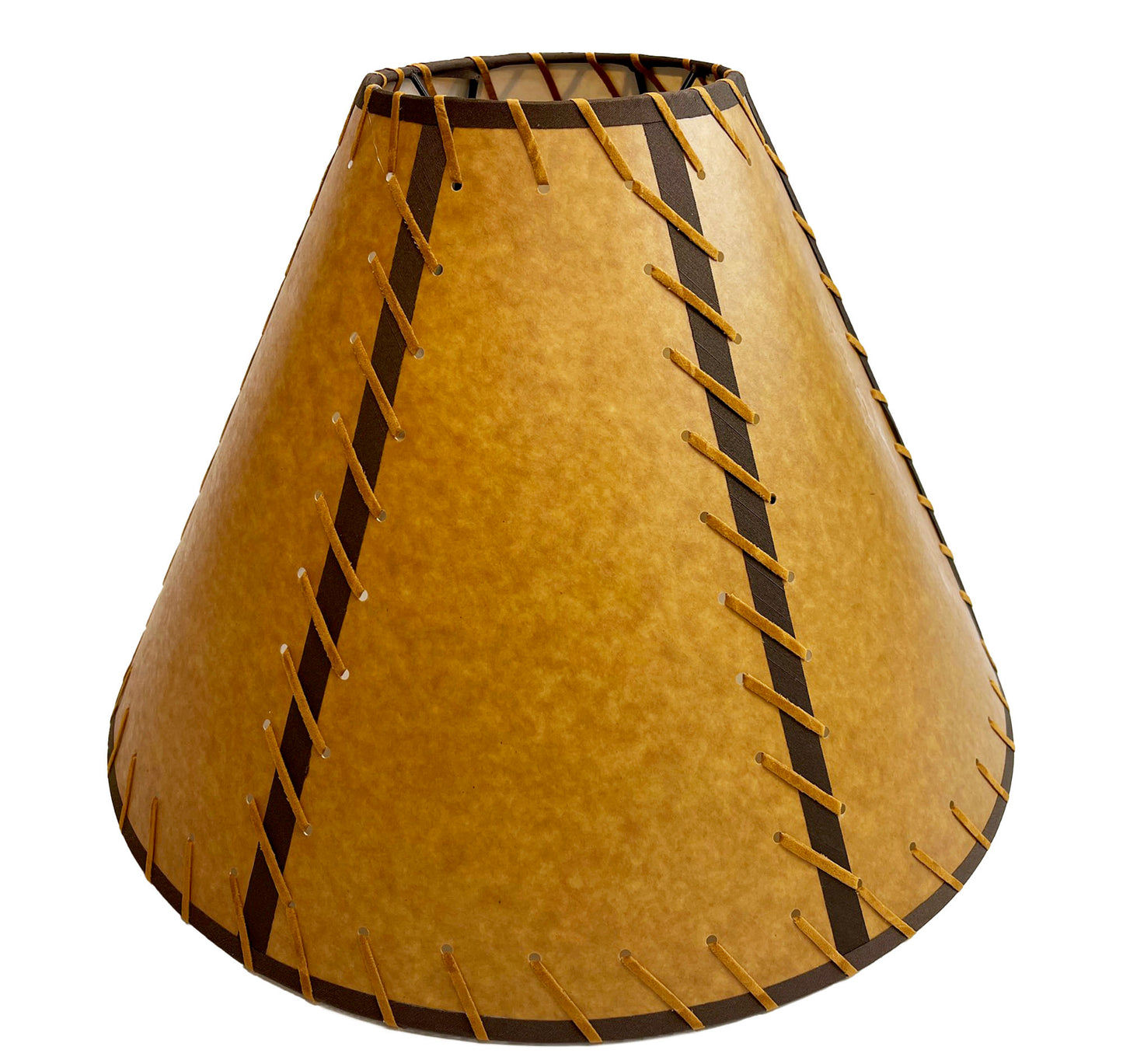Rustic Double Laced Oiled Kraft Lamp Shade - 18"