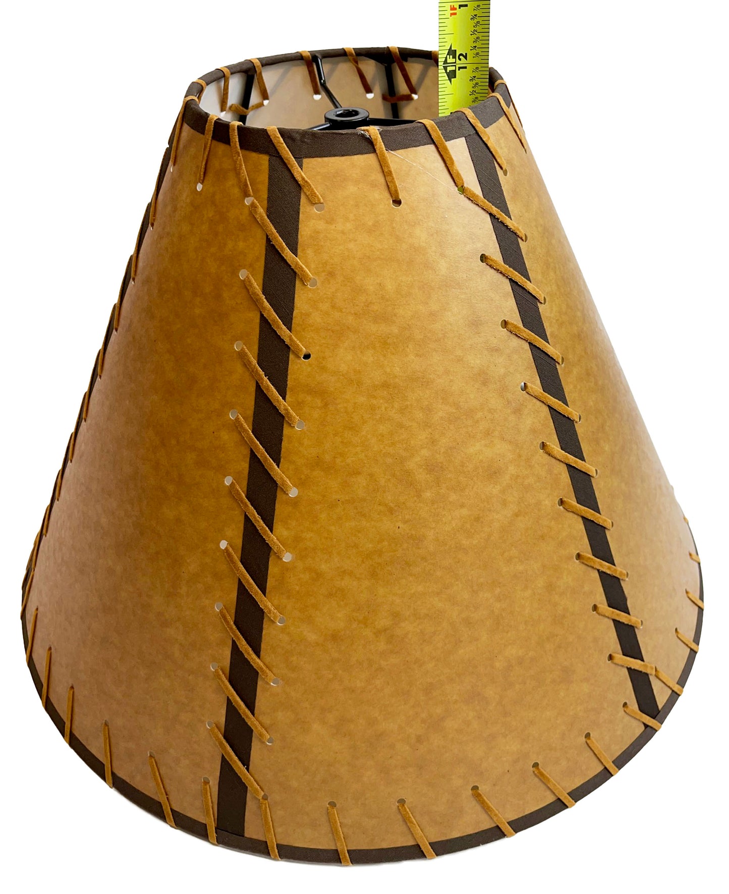 Rustic Double Laced Oiled Kraft Lamp Shade - 18"
