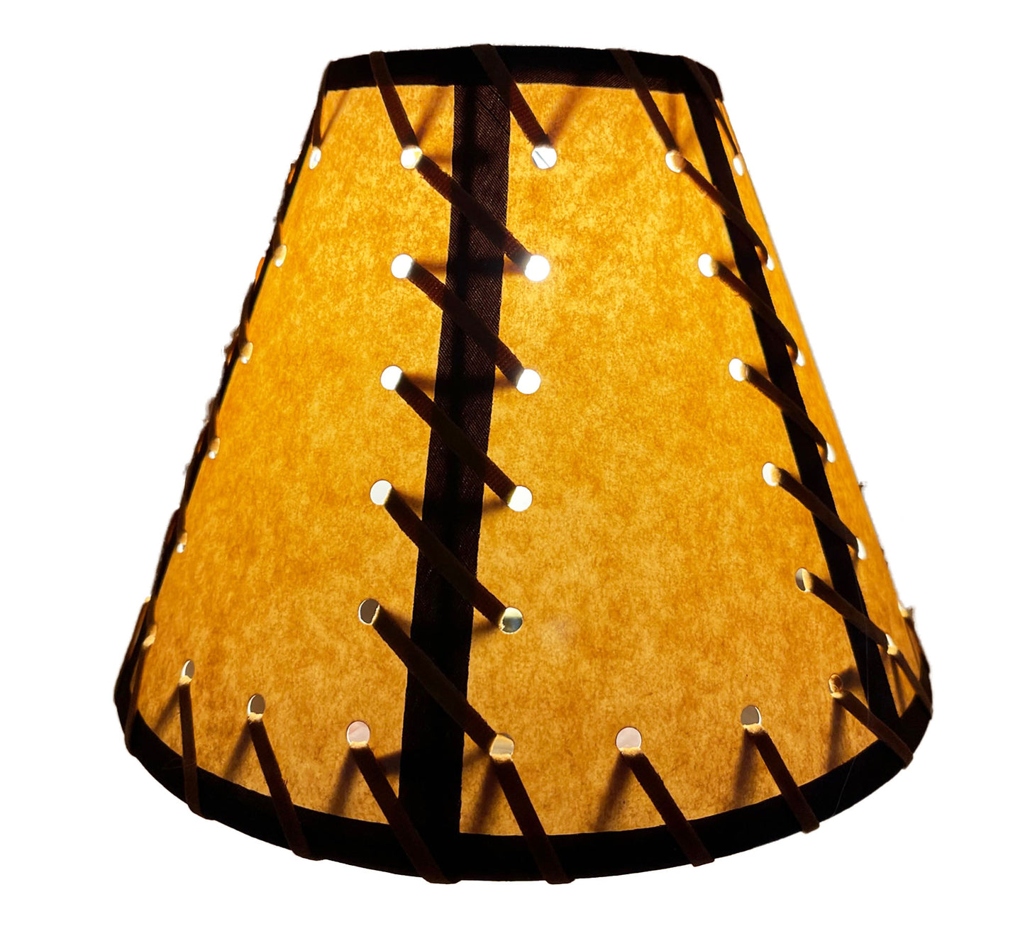 Rustic Double Laced Oiled Kraft Clip-On Lamp Shade - 9"