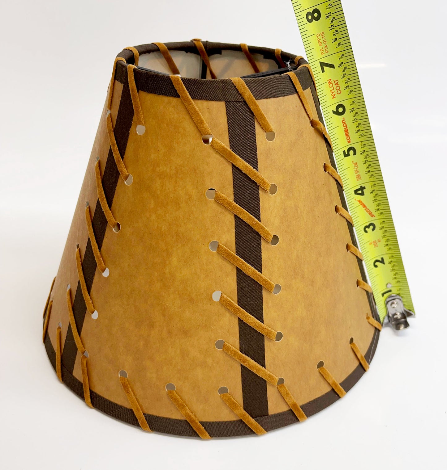 Rustic Double Laced Oiled Kraft Clip-On Lamp Shade - 9"