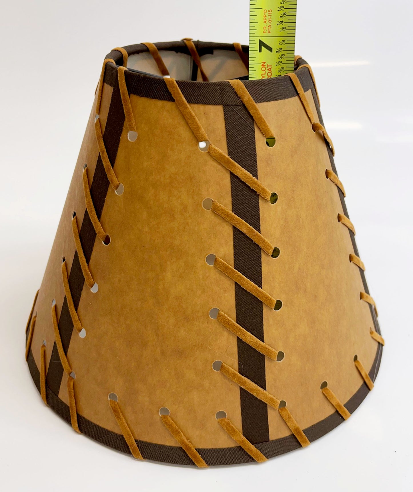 Rustic Double Laced Oiled Kraft Clip-On Lamp Shade - 9"