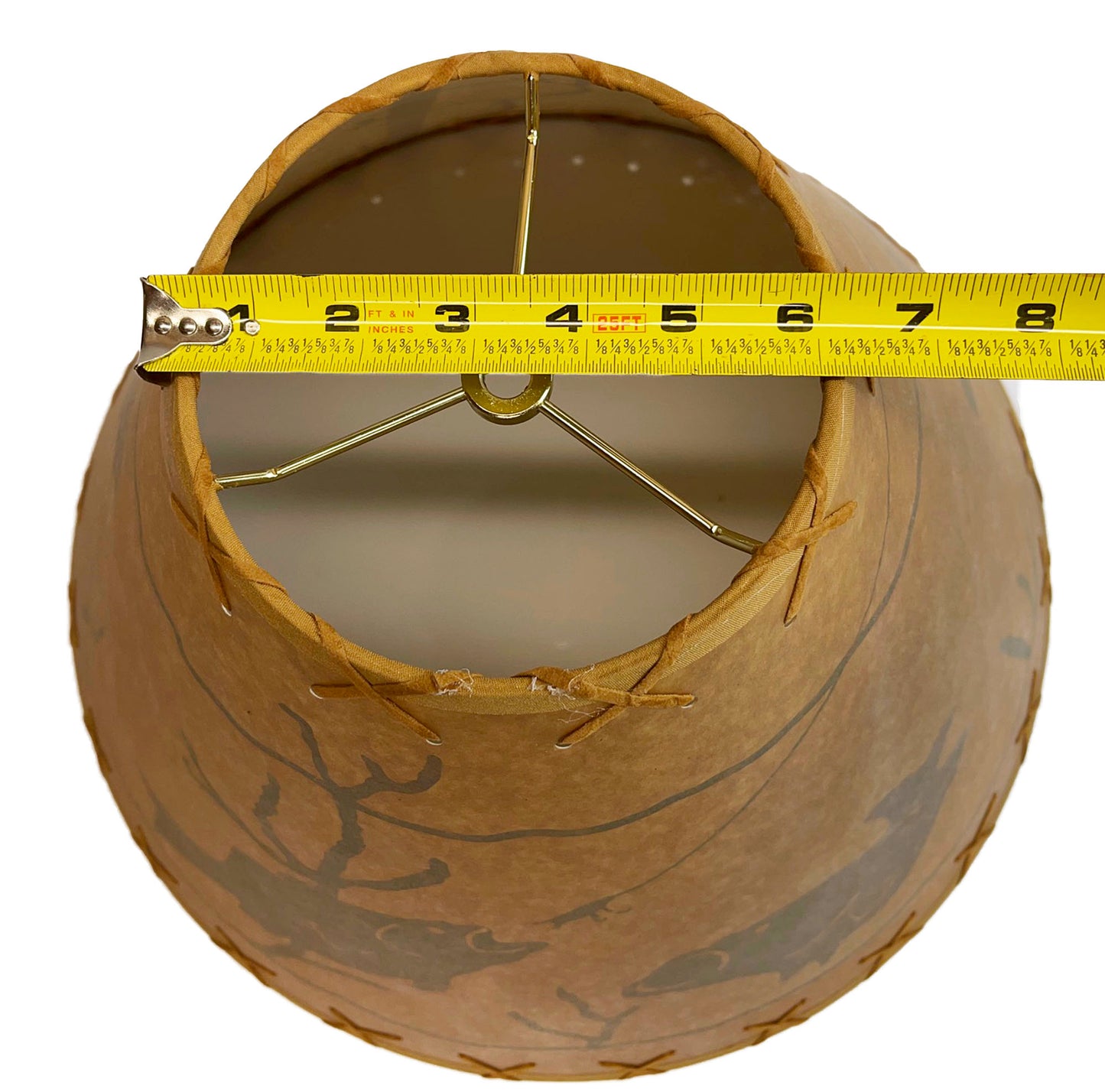 Rustic Oiled Kraft Lamp Shade with Fish Design - 18"