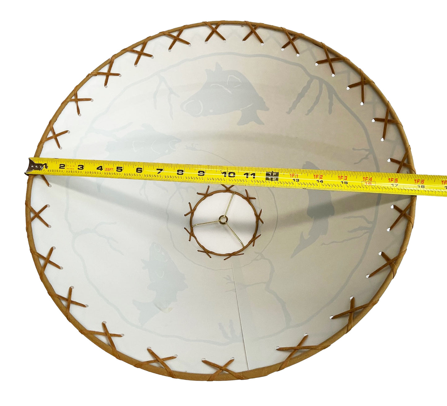 Rustic Oiled Kraft Lamp Shade with Fish Design - 18"