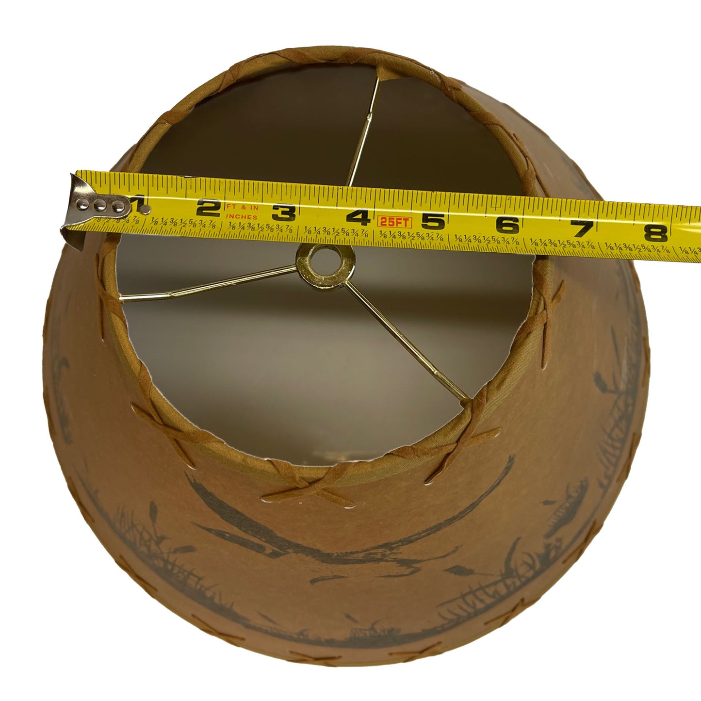 Rustic Oiled Kraft Lamp Shade with Flying Loon Design - 16"