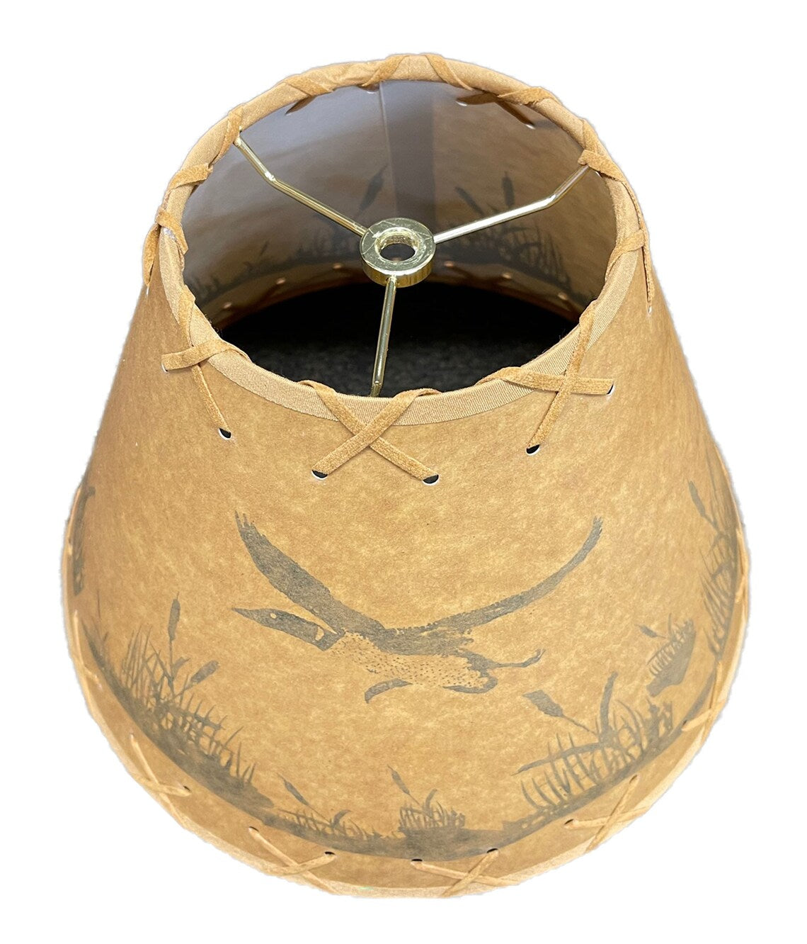 Rustic Oiled Kraft Lamp Shade with Flying Loon Design - 12"