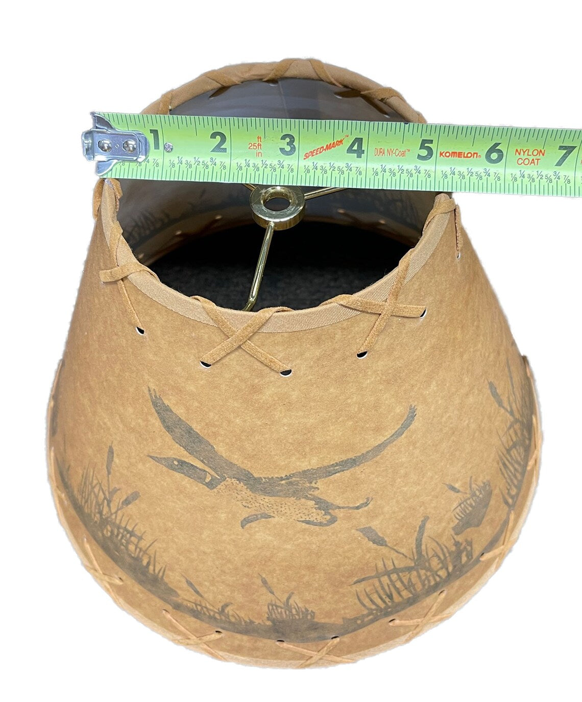 Rustic Oiled Kraft Lamp Shade with Flying Loon Design - 12"