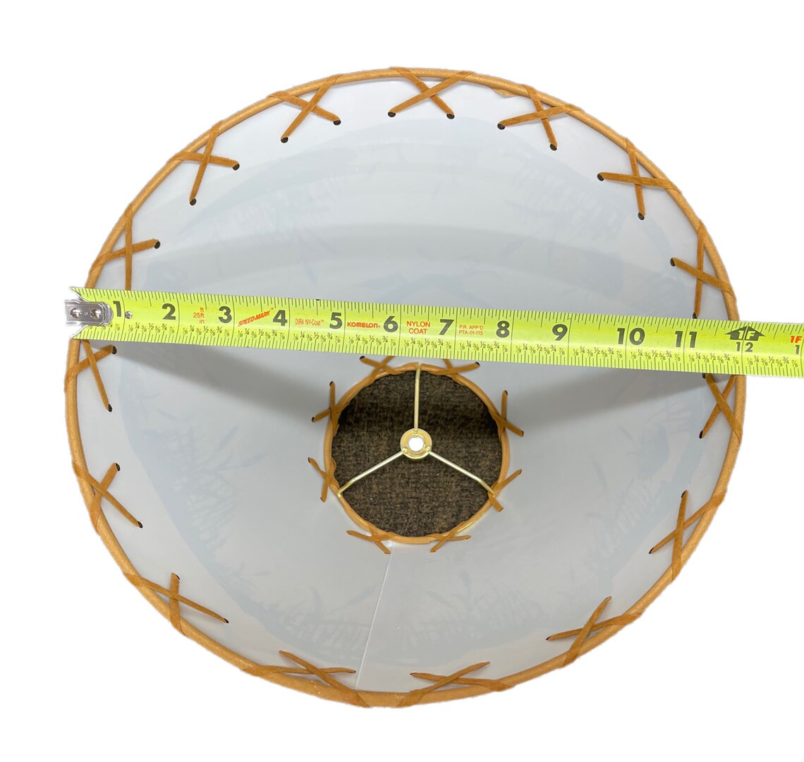 Rustic Oiled Kraft Lamp Shade with Flying Loon Design - 12"