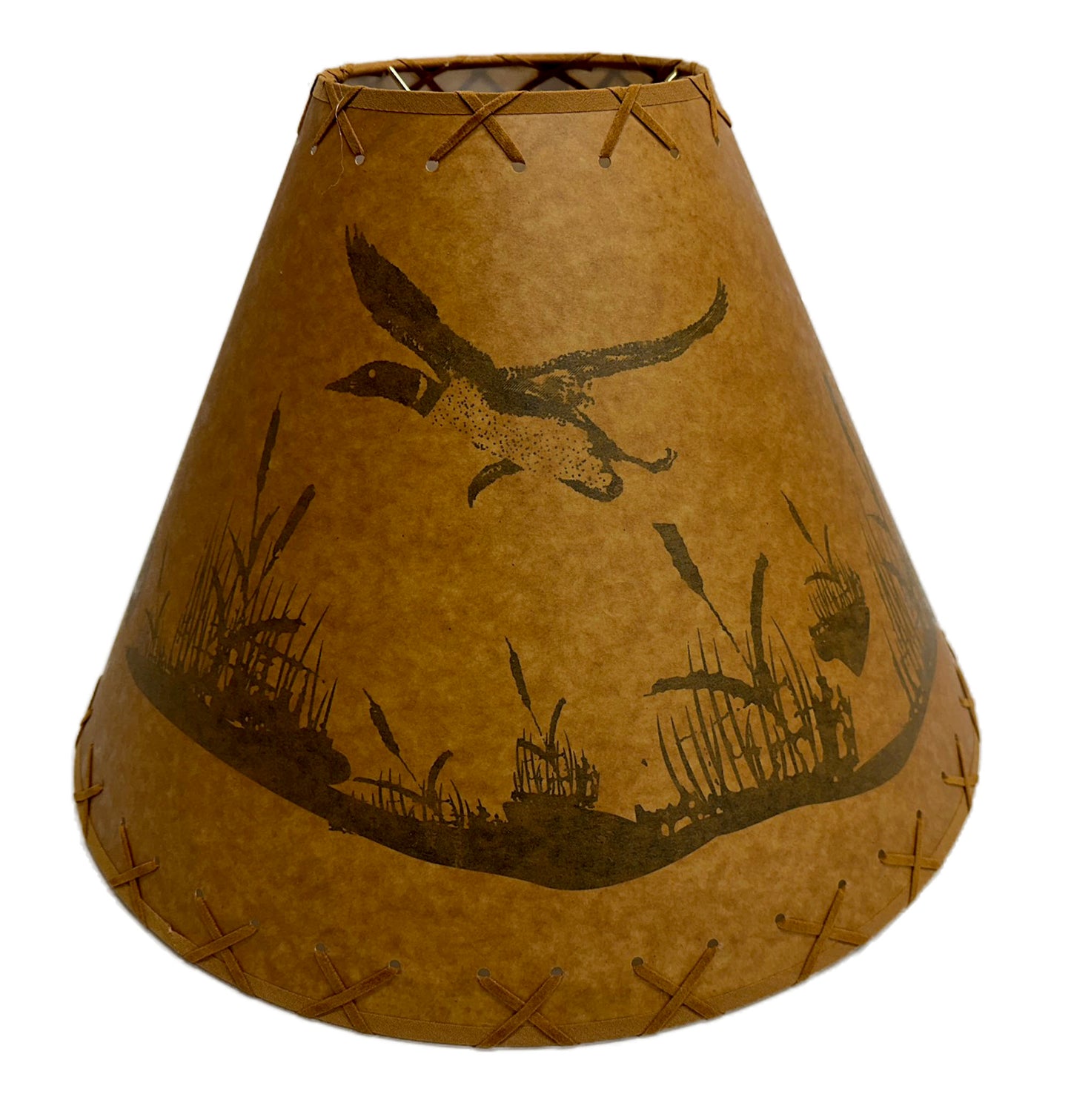 Rustic Oiled Kraft Lamp Shade with Flying Loon Design - 18"
