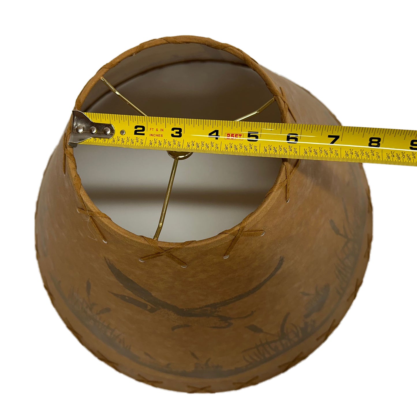 Rustic Oiled Kraft Lamp Shade with Flying Loon Design - 18"