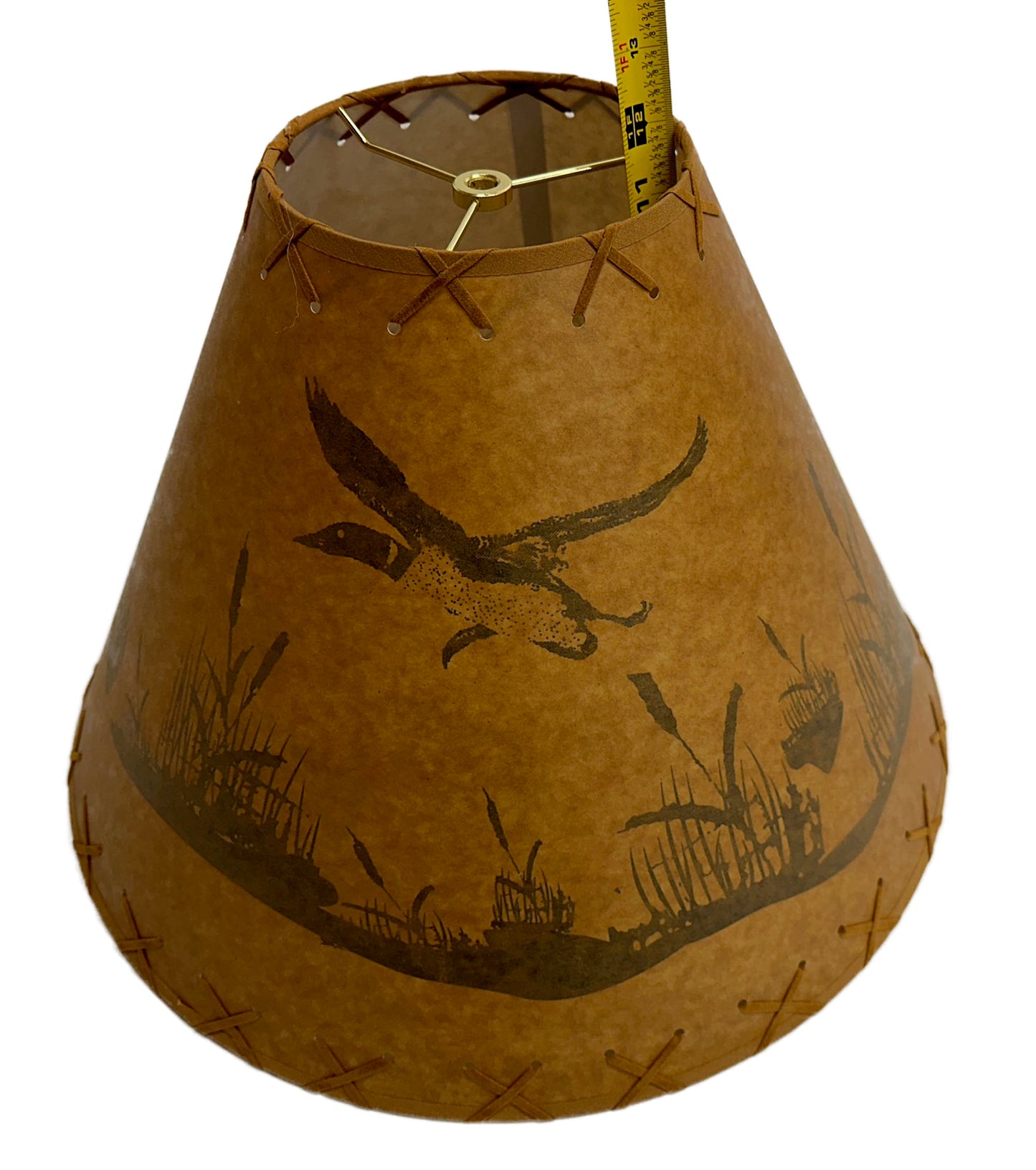 Rustic Oiled Kraft Lamp Shade with Flying Loon Design - 18"