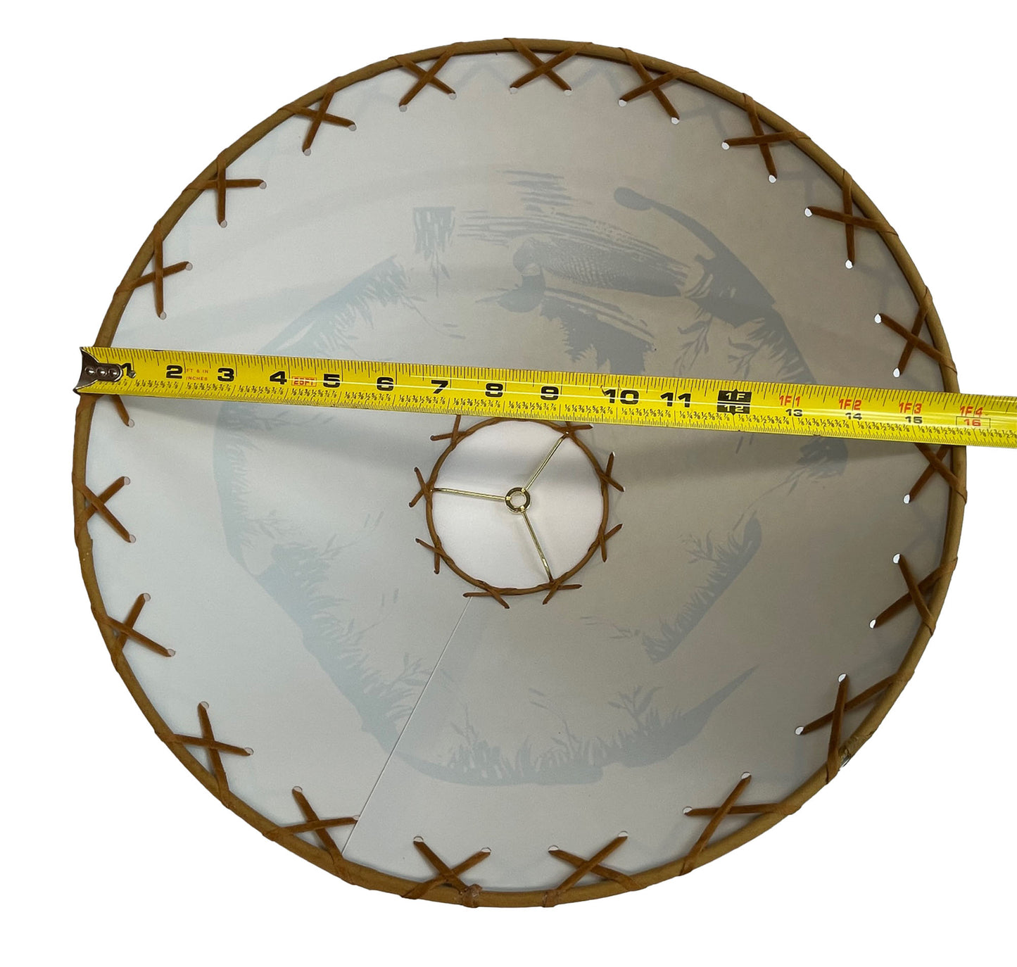 Rustic Oiled Kraft Lamp Shade with Loon on Lake Design - 16"