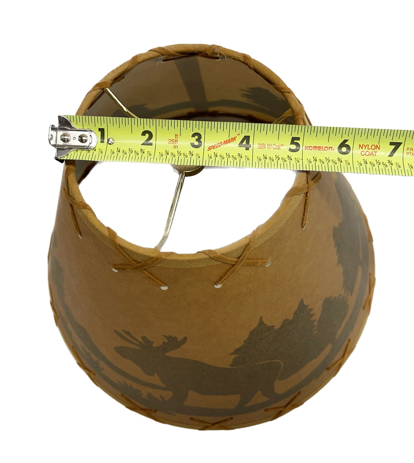 Rustic Oiled Kraft Lamp Shade with Moose Design - 12"