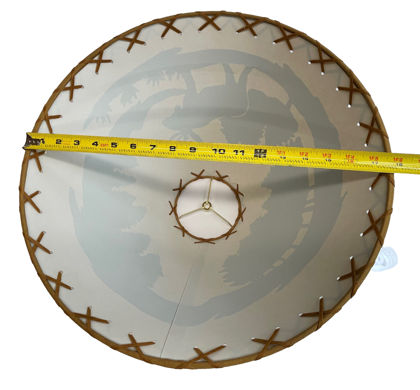 Rustic Oiled Kraft Lamp Shade with Moose Design - 18"