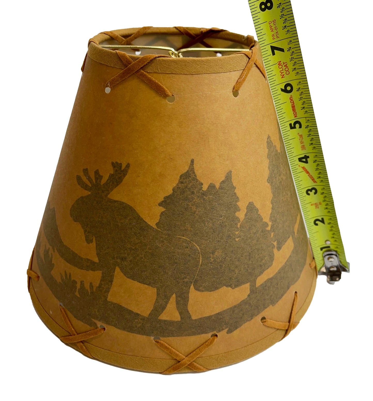 Rustic Oiled Kraft Lamp Shade with Moose Design - 9"