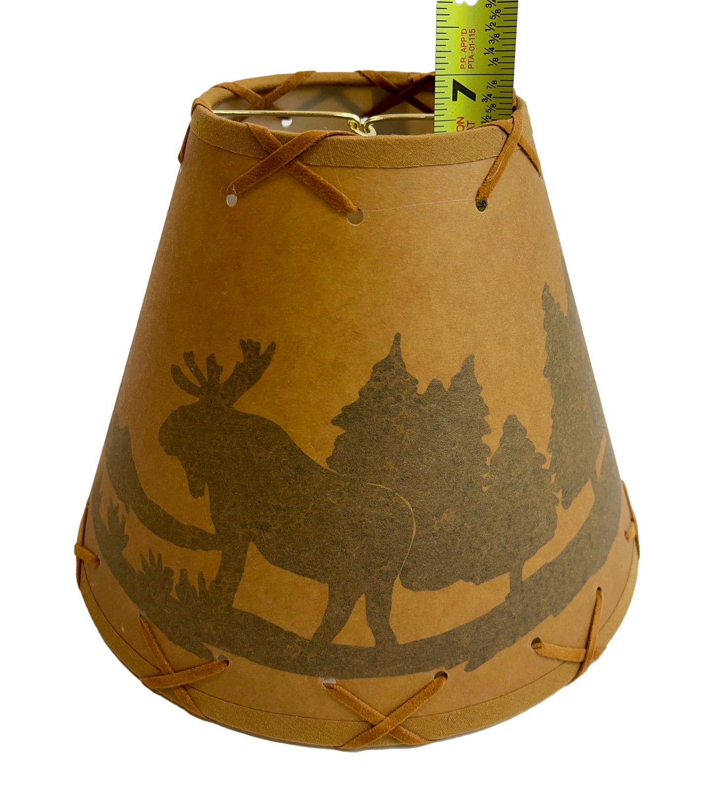 Rustic Oiled Kraft Lamp Shade with Moose Design - 9"