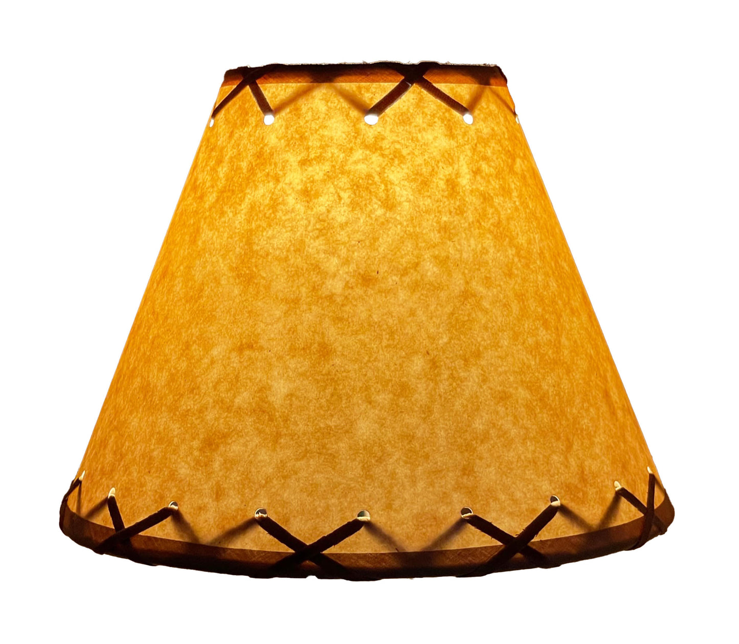 Rustic Oiled Kraft Laced Clip-On Lamp Shade - 9"