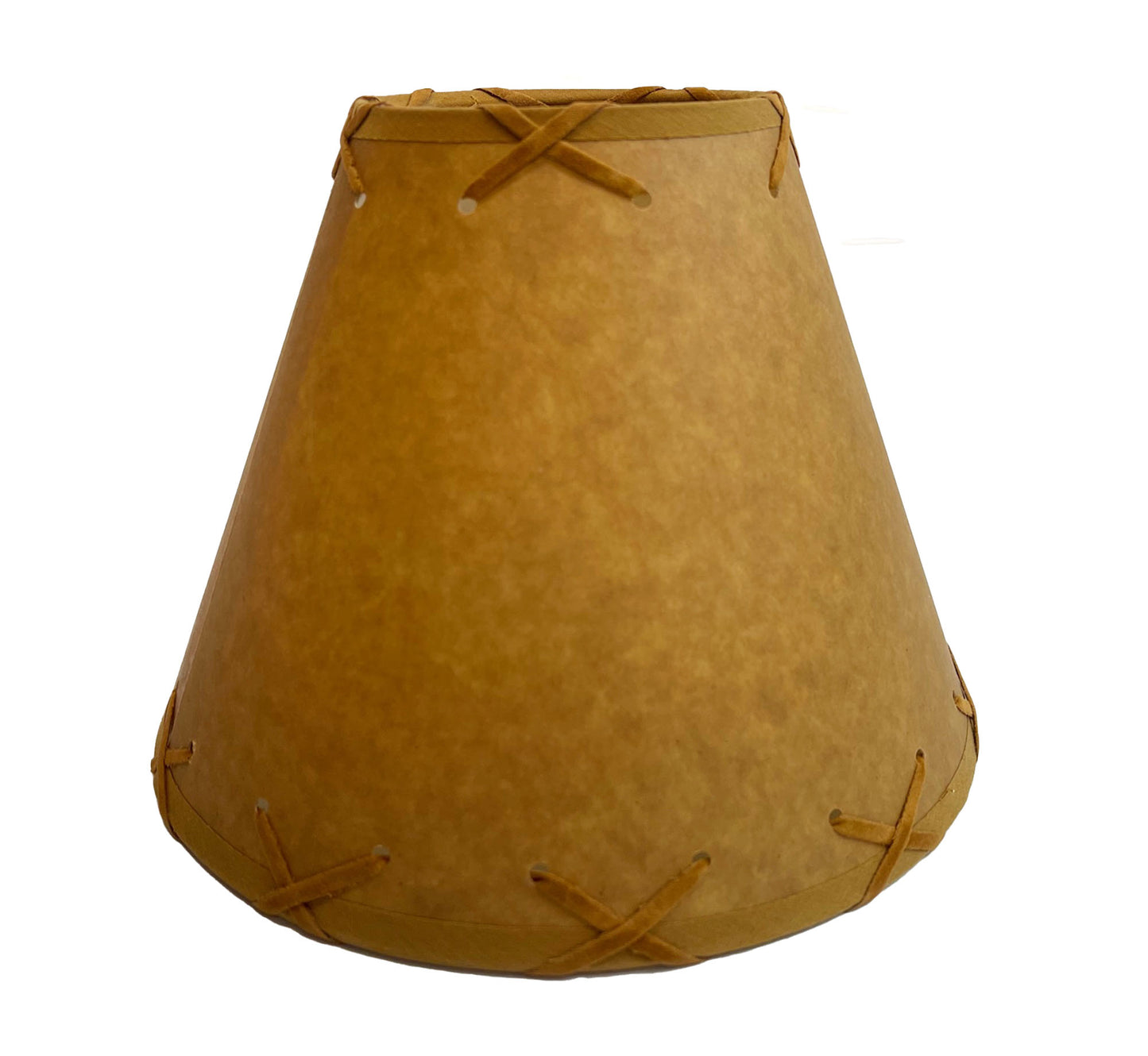 Rustic Oiled Kraft Laced Clip-On Lamp Shade - 9"