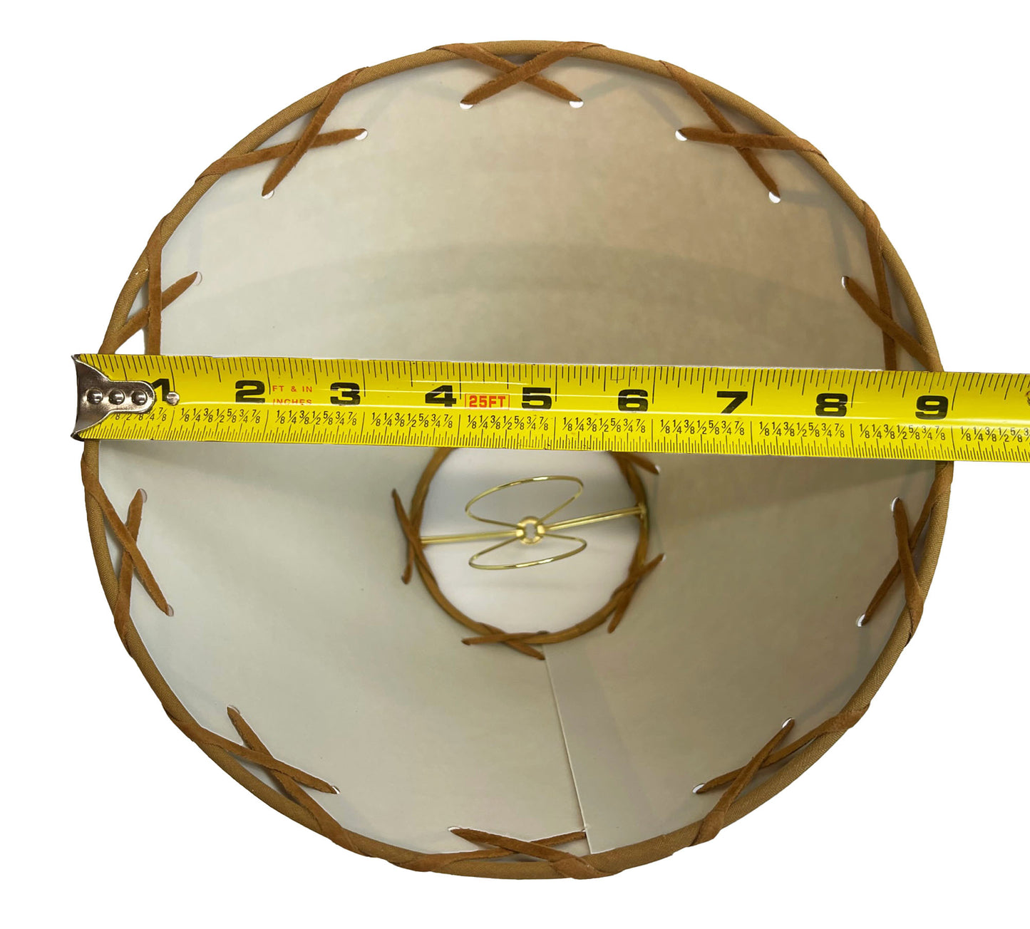Rustic Oiled Kraft Laced Clip-On Lamp Shade - 9"