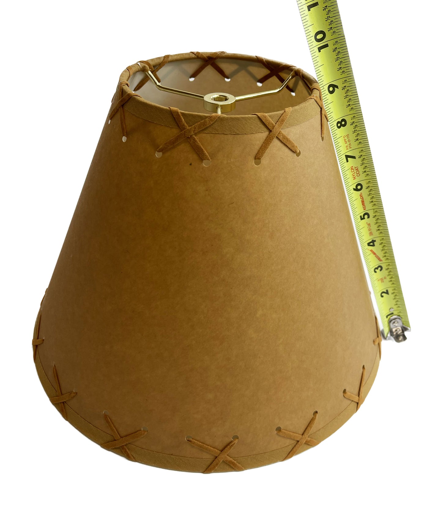 Rustic Oiled Kraft Laced Lamp Shade - 12"
