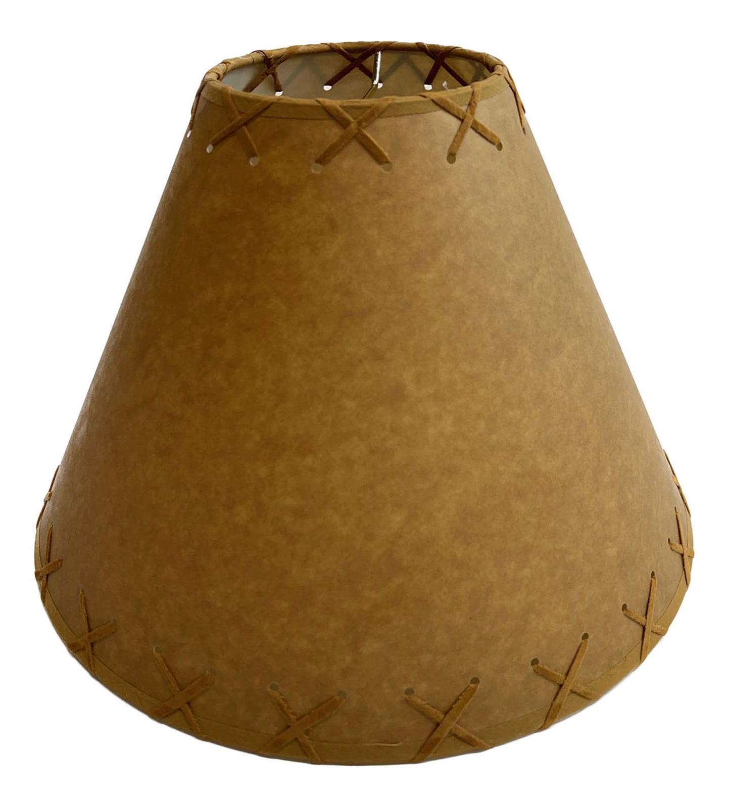 Rustic Oiled Kraft Laced Lamp Shade - 14"