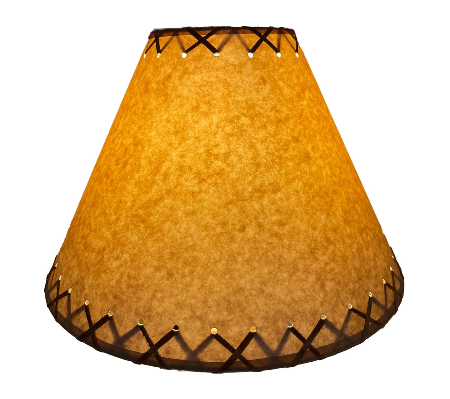 Rustic Oiled Kraft Laced Lamp Shade - 14"