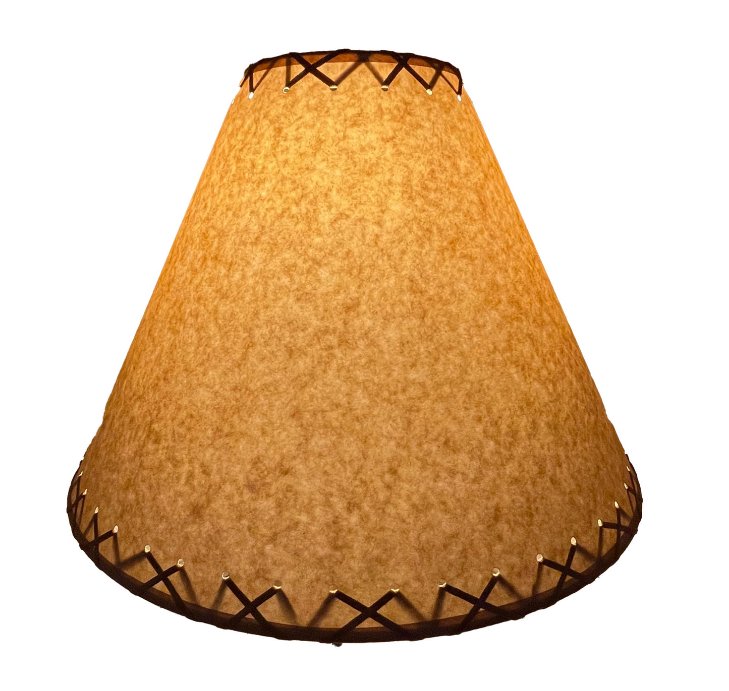 Rustic Oiled Kraft Laced Lamp Shade - 18"