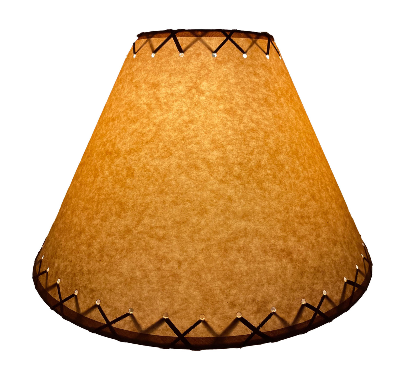Rustic Oiled Kraft Laced Lamp Shade - 16"