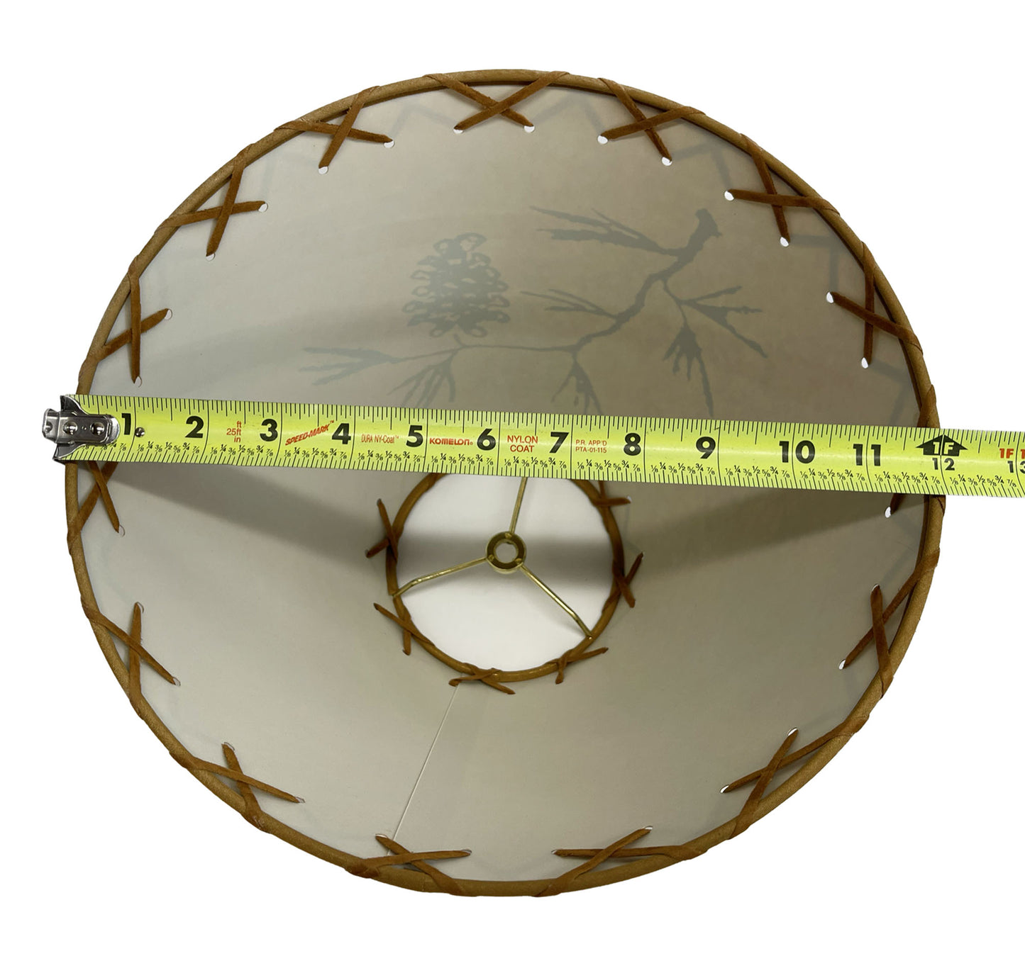 Rustic Oiled Craft Lamp Shade with Pine Cone Design - 12"