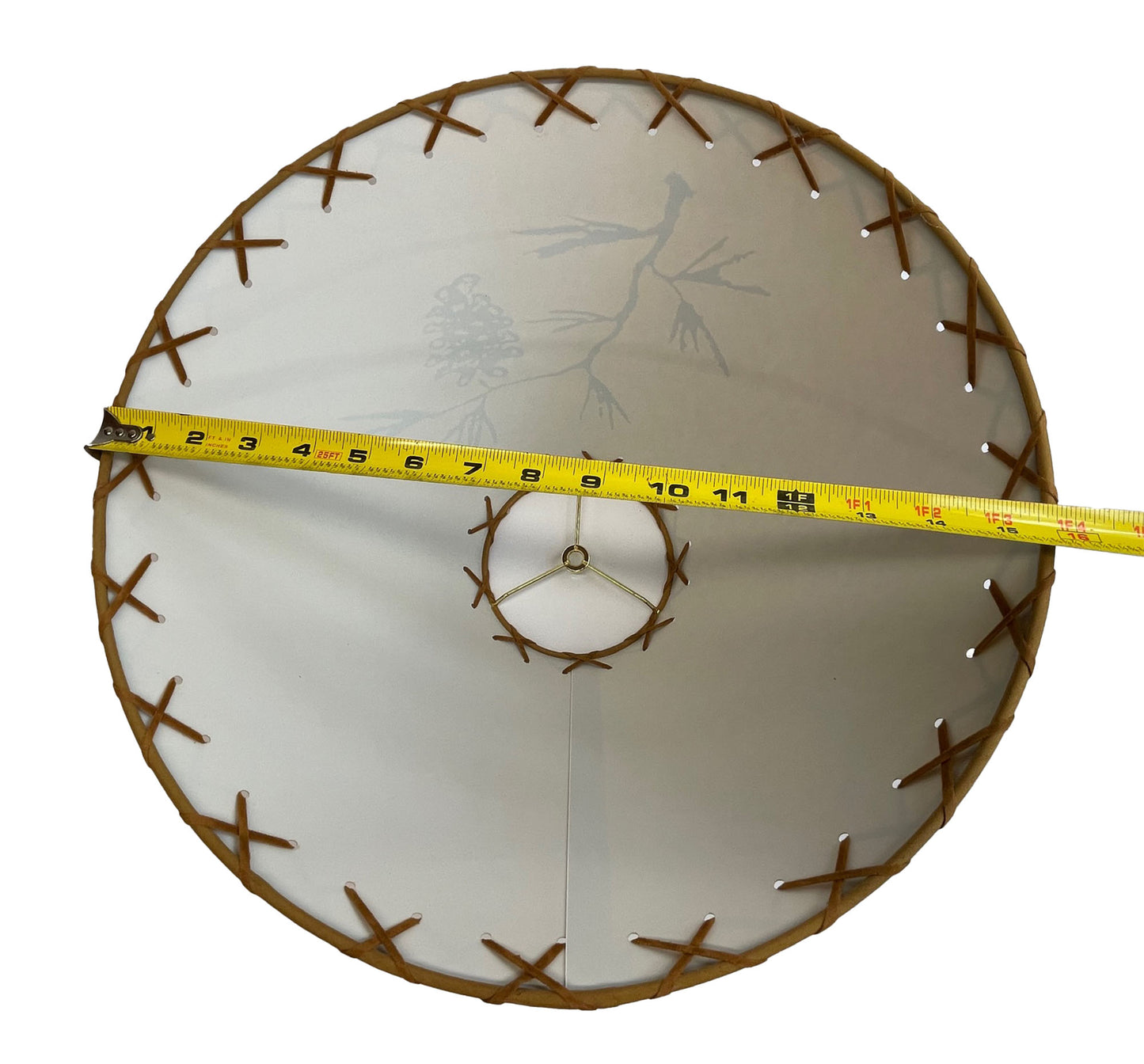 Rustic Oiled Kraft Lamp Shade with Pine Cone Design - 16"