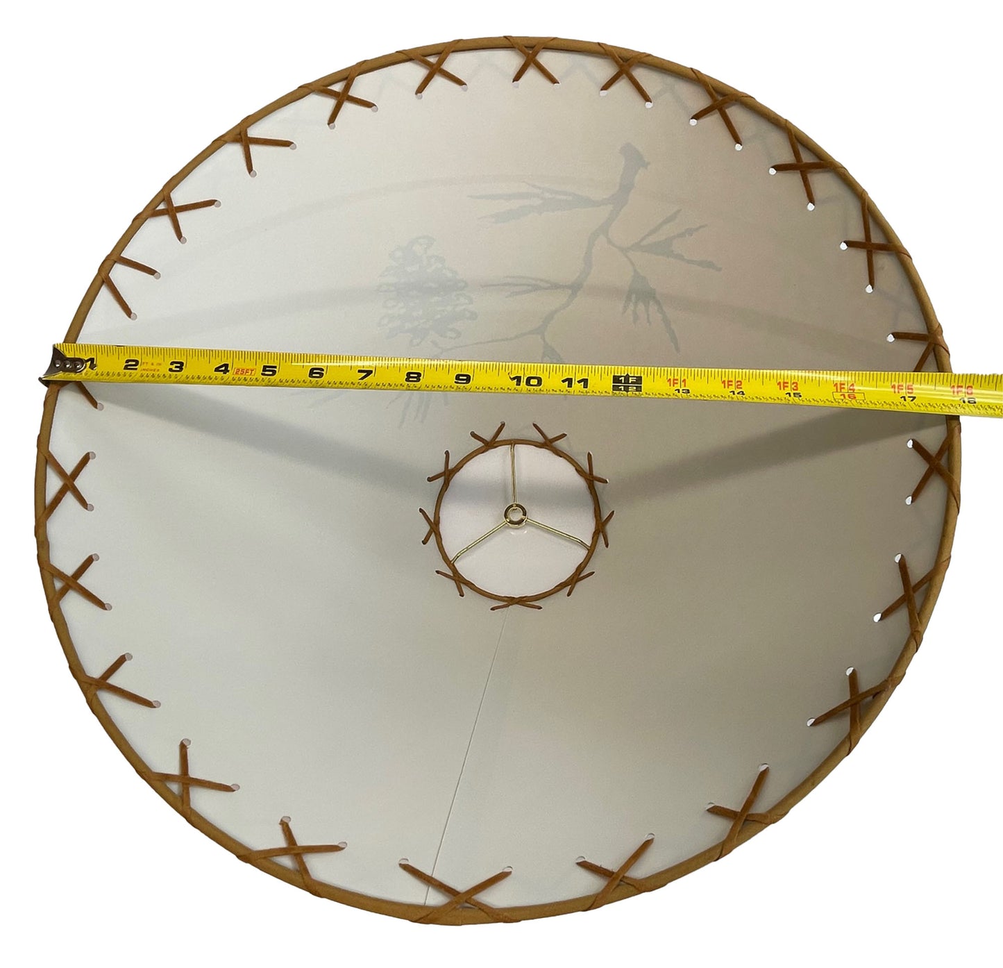 Rustic Oiled Kraft Lamp Shade with Pine Cone Design - 18"