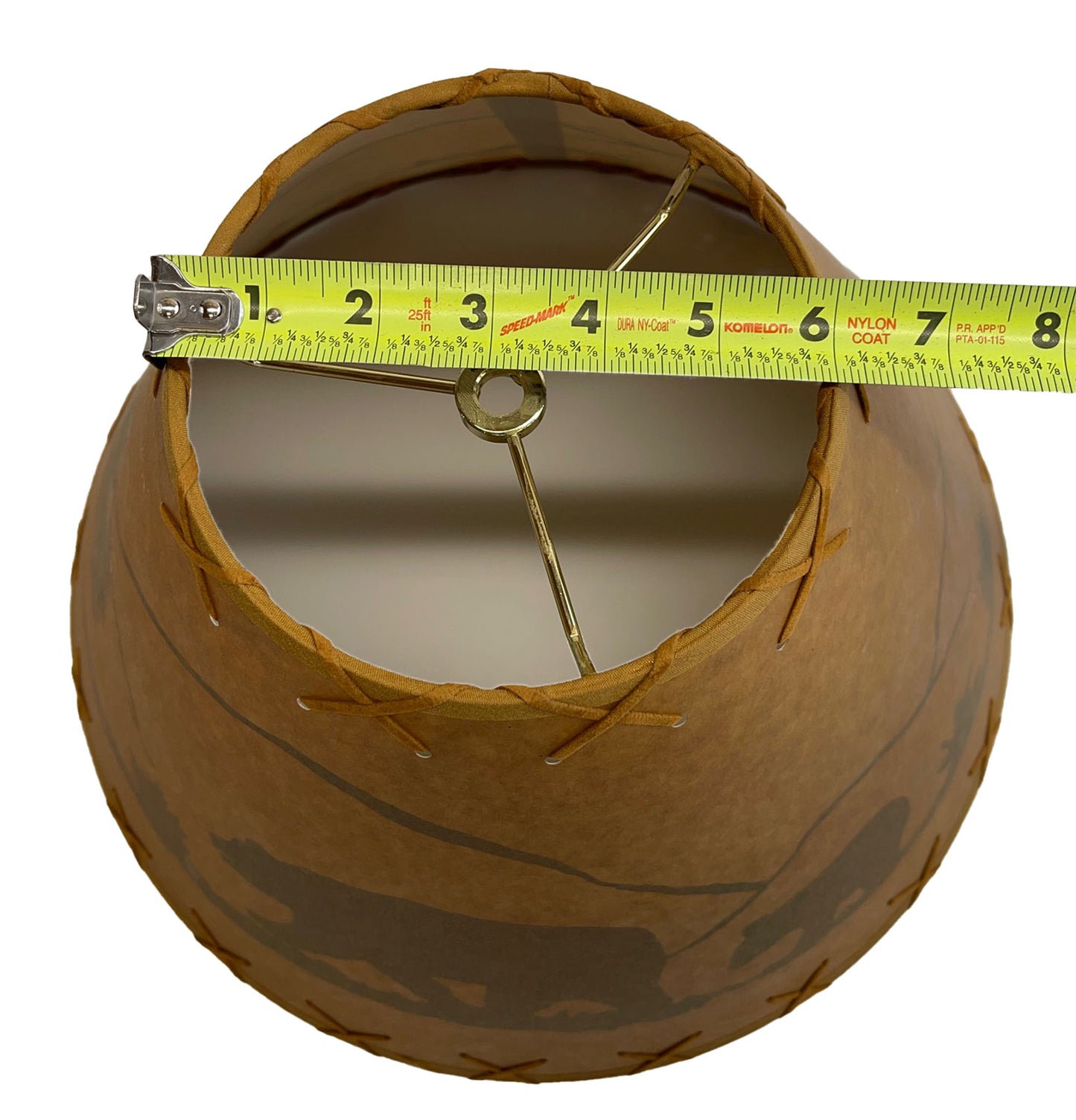 Rustic Oiled Kraft Lamp Shade with Bear Design - 16"