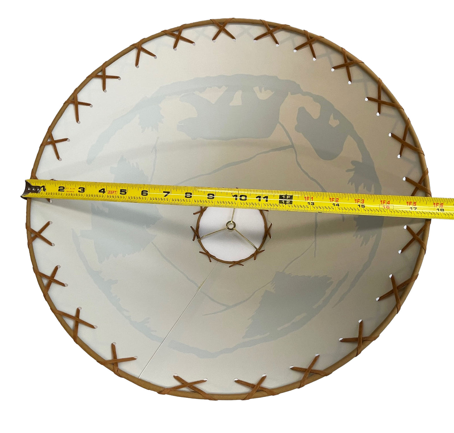 Rustic Oiled Kraft Lamp Shade with Bear Design - 18"