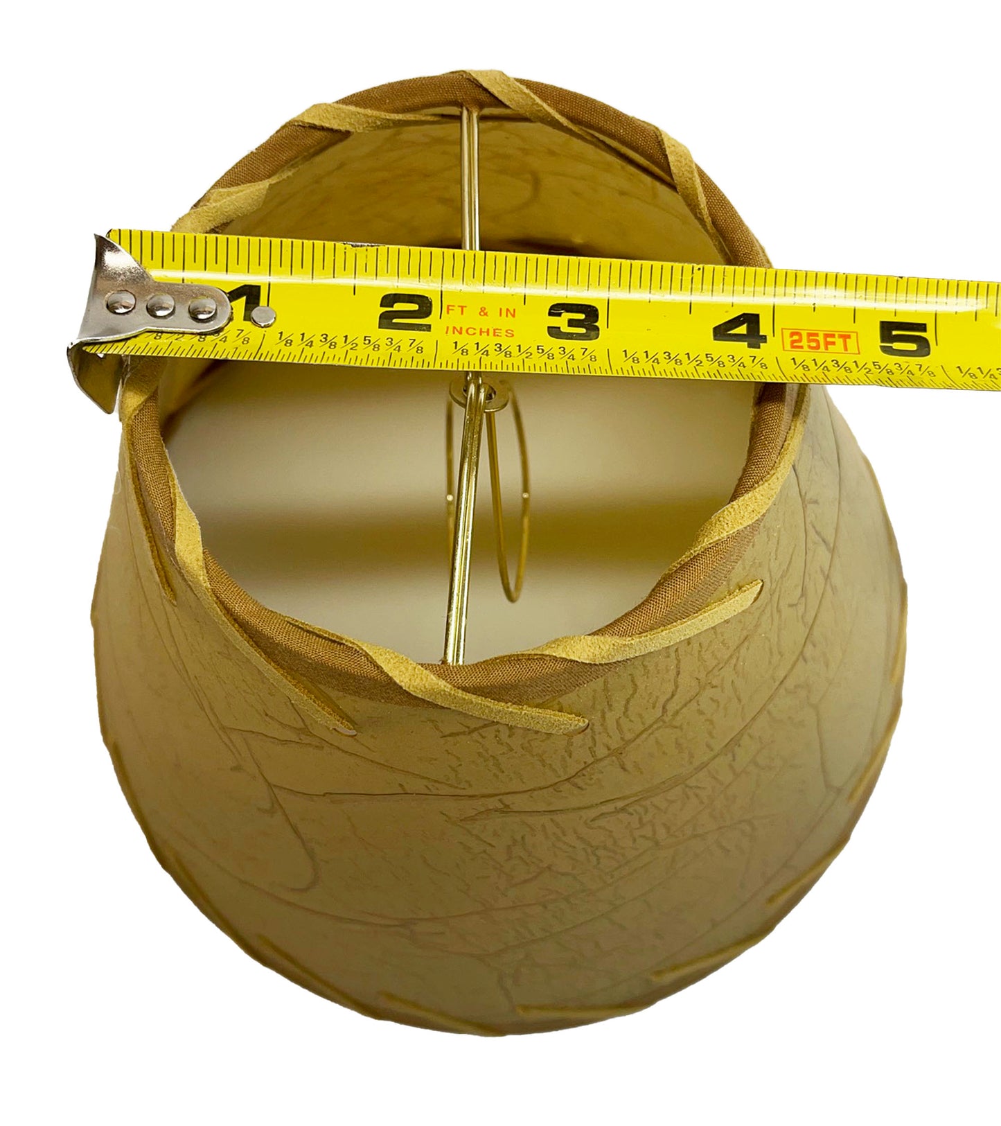 Rustic Oiled Kraft Crackled Clip-On Lamp Shade with Lacing - 9"
